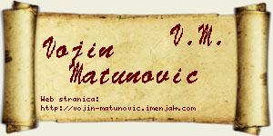 Vojin Matunović vizit kartica